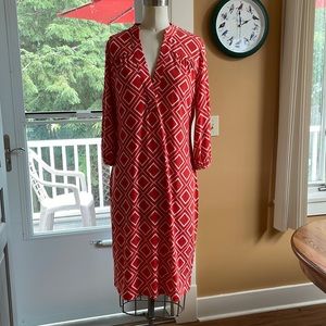 Women’s Orange & White Dress Sz Medium Banana Republic.